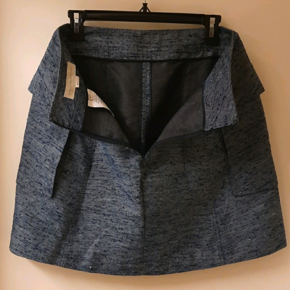 Stella McCartney Vintage Textured Navy Mini Skirt - Picture 7 of 10
